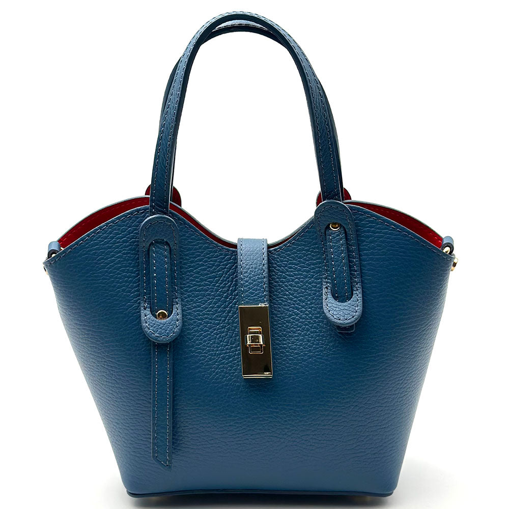 Bianca Small Italian Pebbled Leather Crossbody Tote Bag - Made In Italy