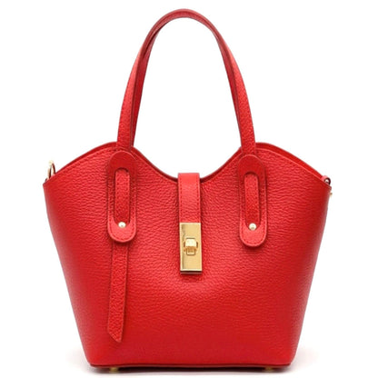 Bianca Small Italian Pebbled Leather Crossbody Tote Bag - Made In Italy