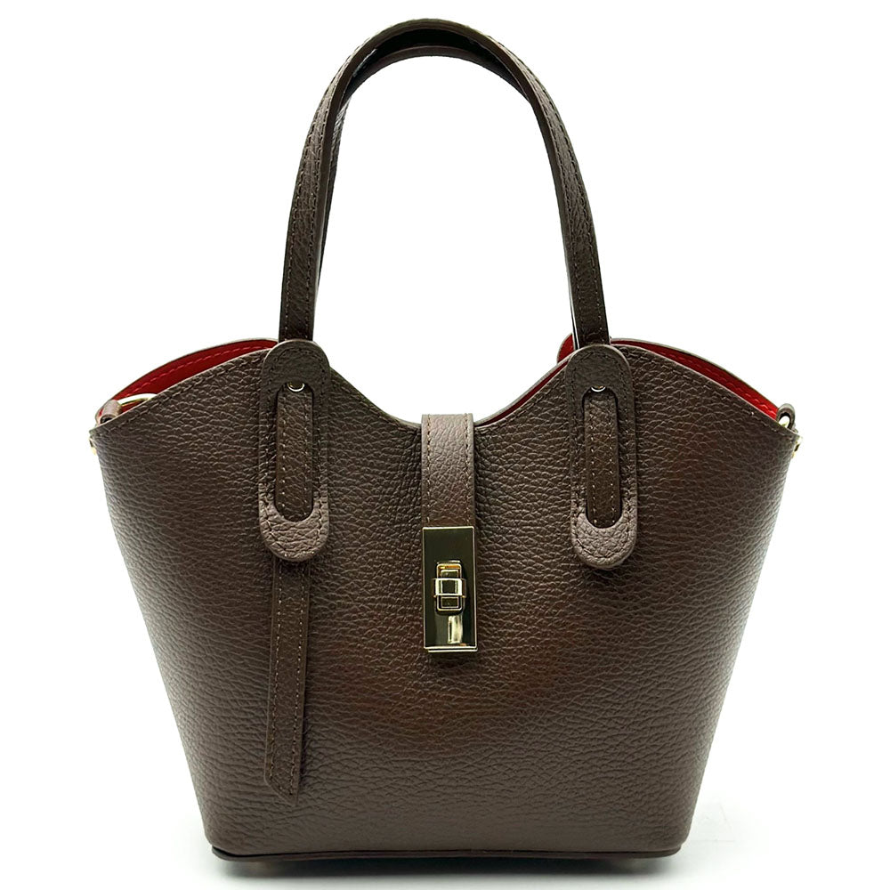 Bianca Small Italian Pebbled Leather Crossbody Tote Bag - Made In Italy