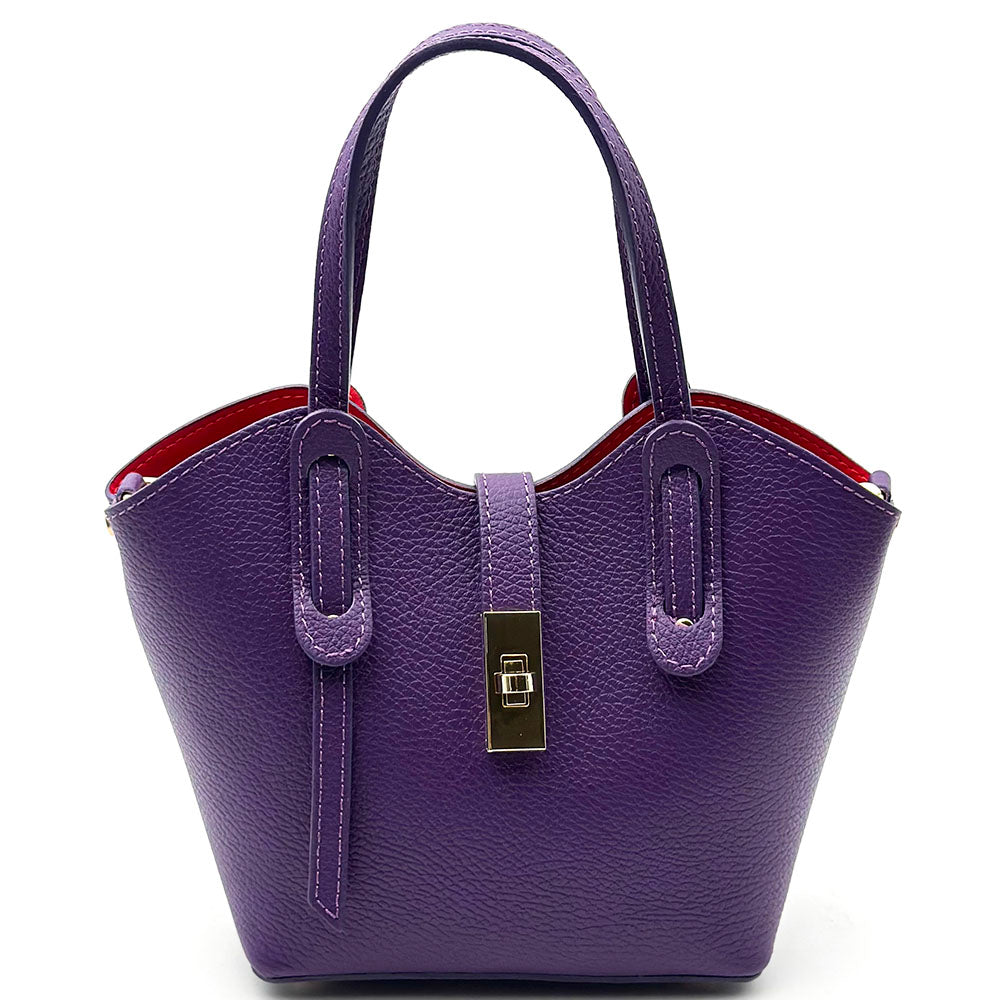Bianca Small Italian Pebbled Leather Crossbody Tote Bag - Made In Italy