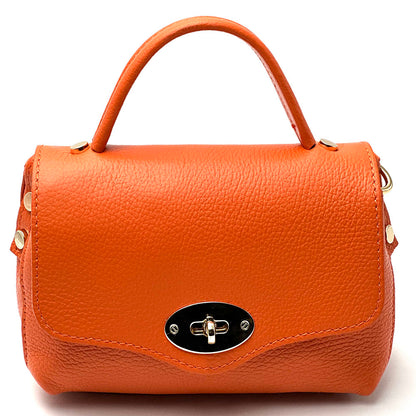 Venezia Cow Leather Top Handle Crossbody Bag - Made In Italy