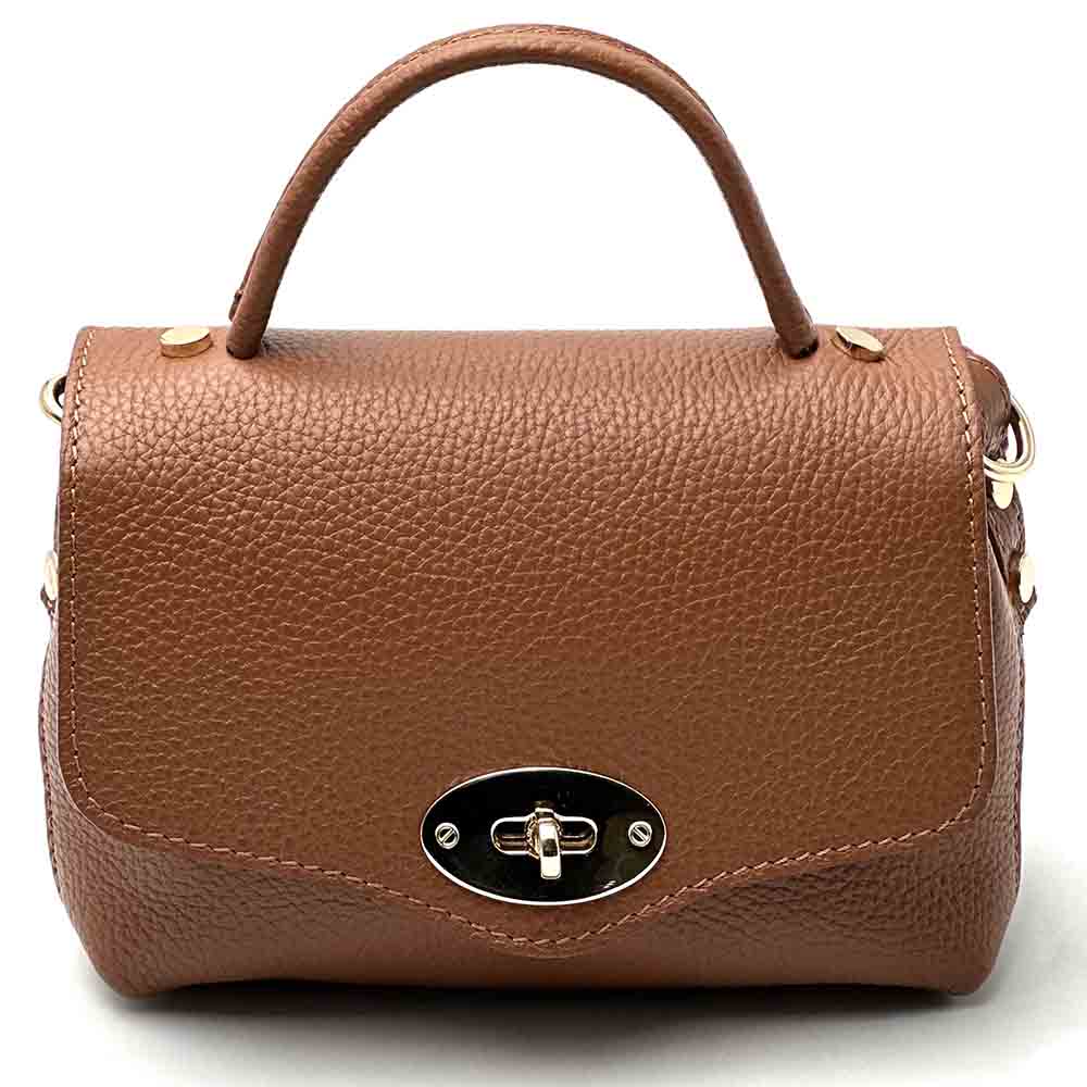 Venezia Cow Leather Top Handle Crossbody Bag - Made In Italy