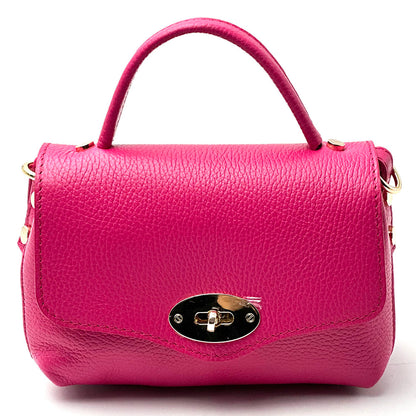Venezia Cow Leather Top Handle Crossbody Bag - Made In Italy