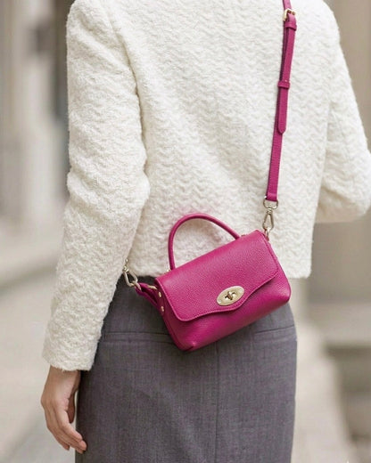 Venezia Cow Leather Top Handle Crossbody Bag - Made In Italy