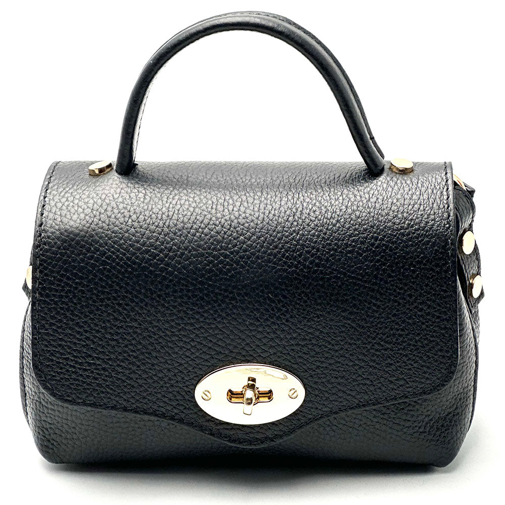 Venezia Cow Leather Top Handle Crossbody Bag - Made In Italy