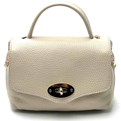 Venezia Cow Leather Top Handle Crossbody Bag - Made In Italy