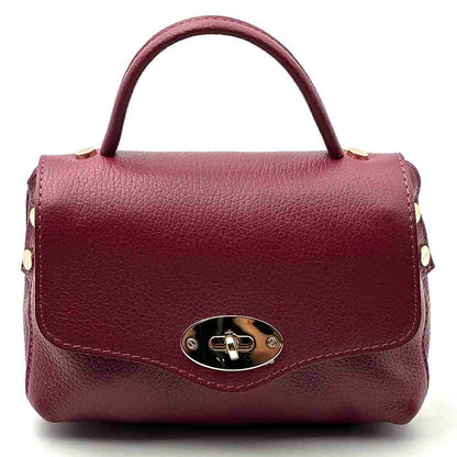 Venezia Cow Leather Top Handle Crossbody Bag - Made In Italy
