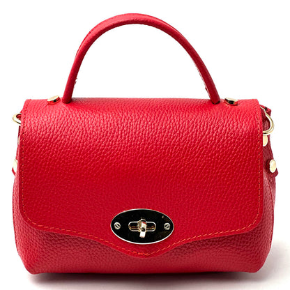 Venezia Cow Leather Top Handle Crossbody Bag - Made In Italy
