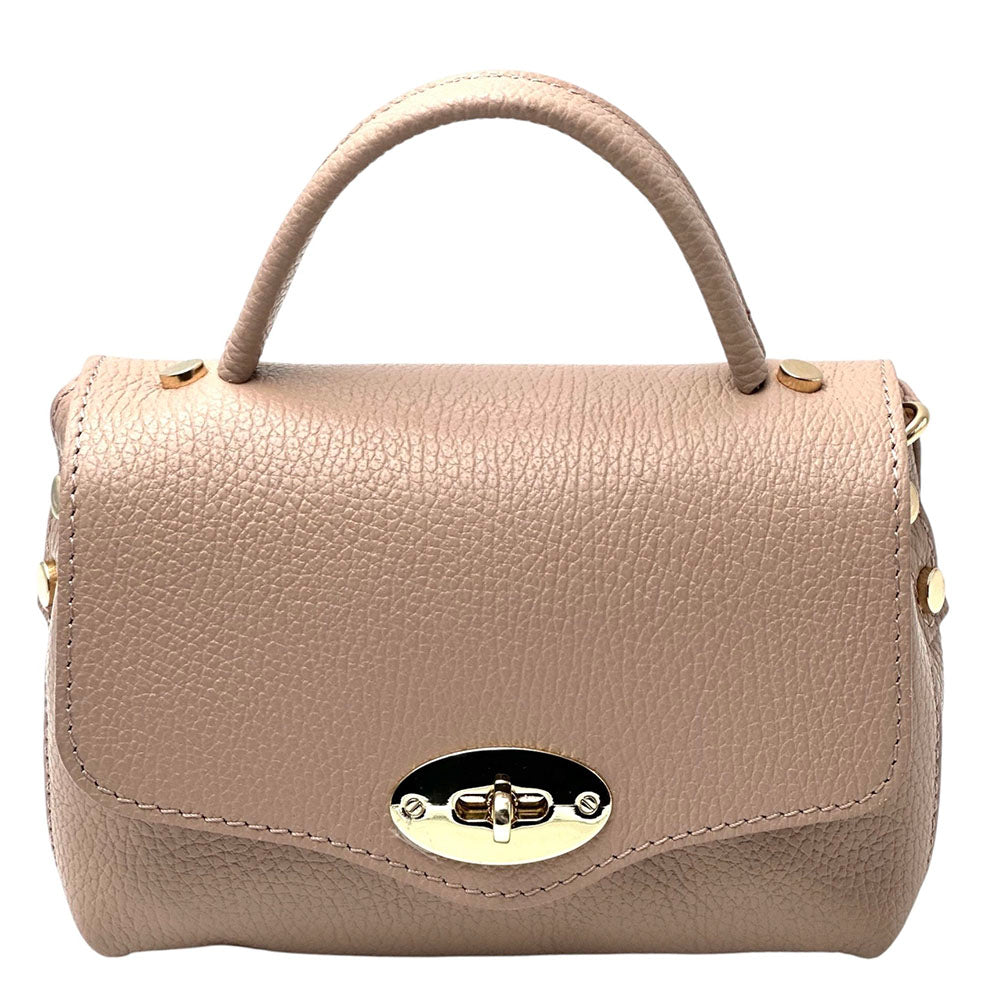 Venezia Cow Leather Top Handle Crossbody Bag - Made In Italy
