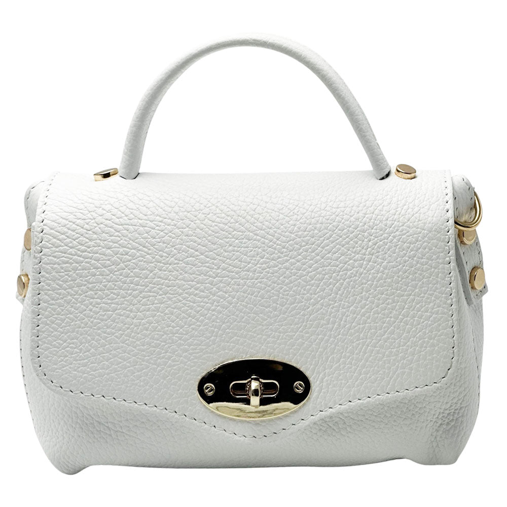 Venezia Cow Leather Top Handle Crossbody Bag - Made In Italy
