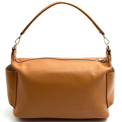 Delvira Pocket Cow Leather Shoulder Bag - Made In Italy