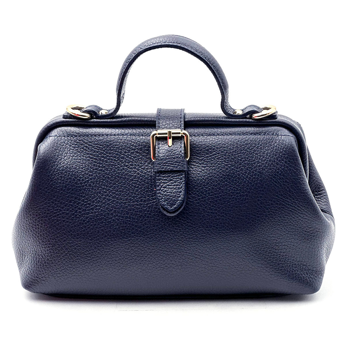 Valeria Italian Leather Doctor Frame Top Handle Bag - Made In Italy