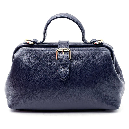 Valeria Italian Leather Doctor Frame Top Handle Bag - Made In Italy