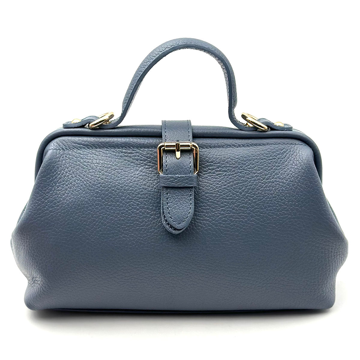 Valeria Italian Leather Doctor Frame Top Handle Bag - Made In Italy