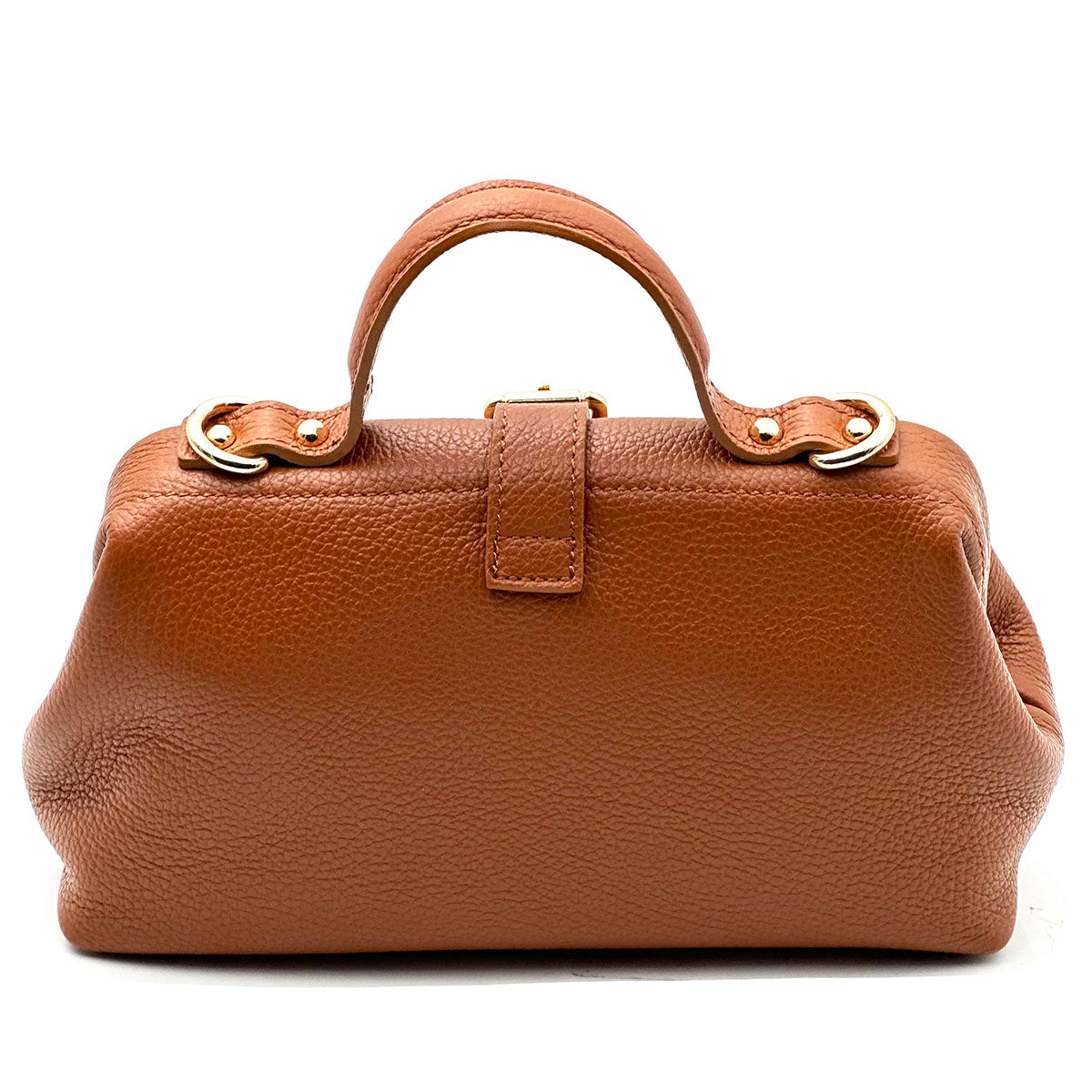 Valeria Italian Leather Doctor Frame Top Handle Bag - Made In Italy