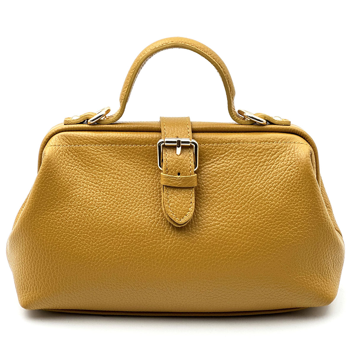 Valeria Italian Leather Doctor Frame Top Handle Bag - Made In Italy
