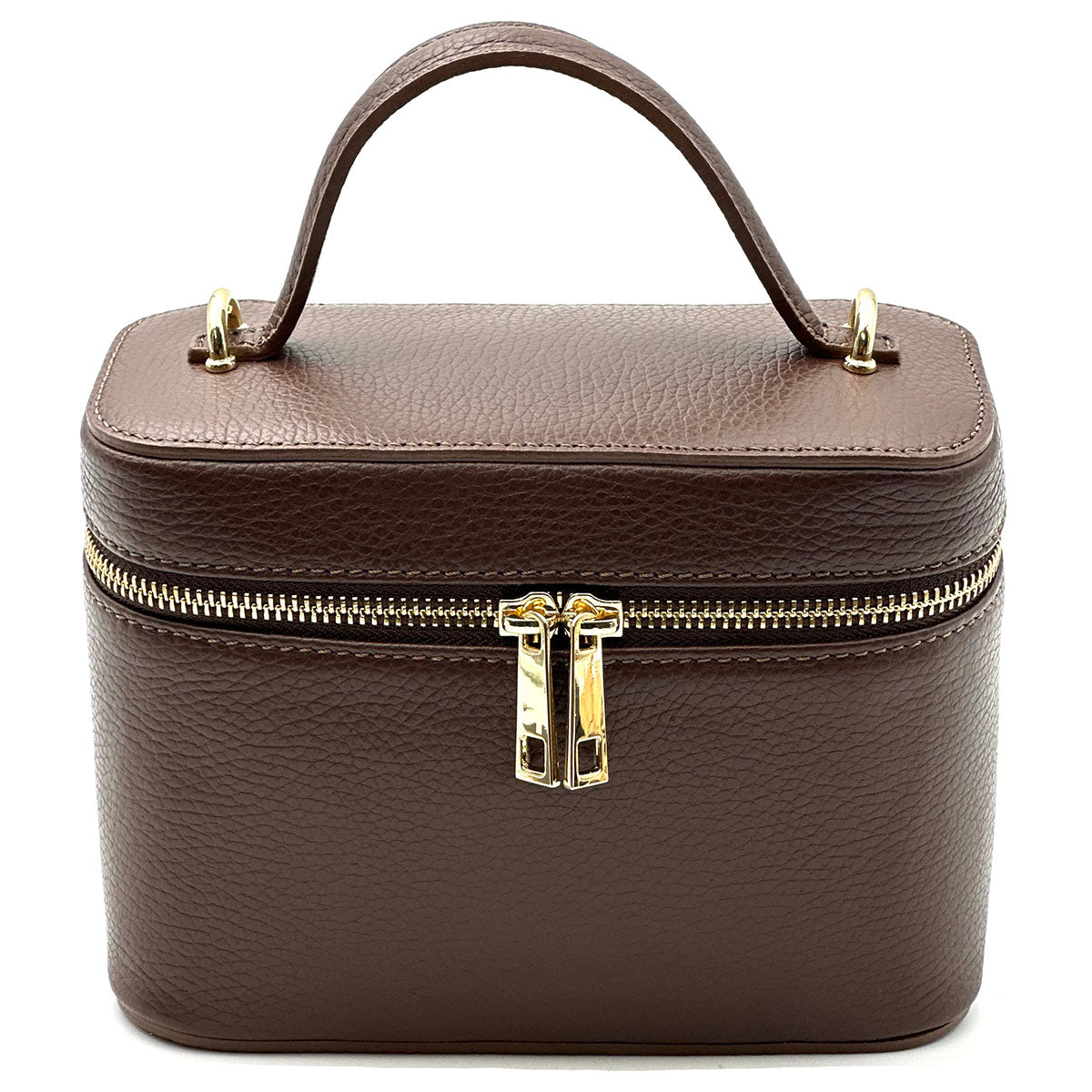 Marzia Structured Leather Vanity &amp; Crossbody Bag - Made In Italy