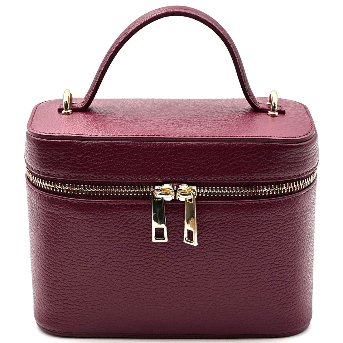 Marzia Structured Leather Vanity &amp; Crossbody Bag - Made In Italy