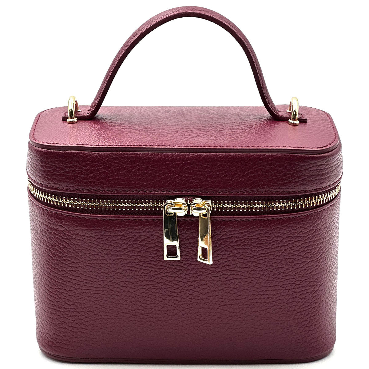 Marzia Structured Leather Vanity &amp; Crossbody Bag - Made In Italy