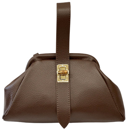 Lavinia Italian Leather Frame Shoulder Bag - Made In Italy