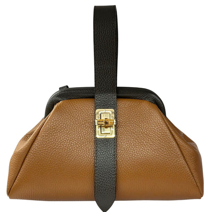 Lavinia Italian Leather Frame Shoulder Bag - Made In Italy
