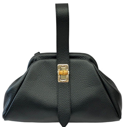 Lavinia Italian Leather Frame Shoulder Bag - Made In Italy