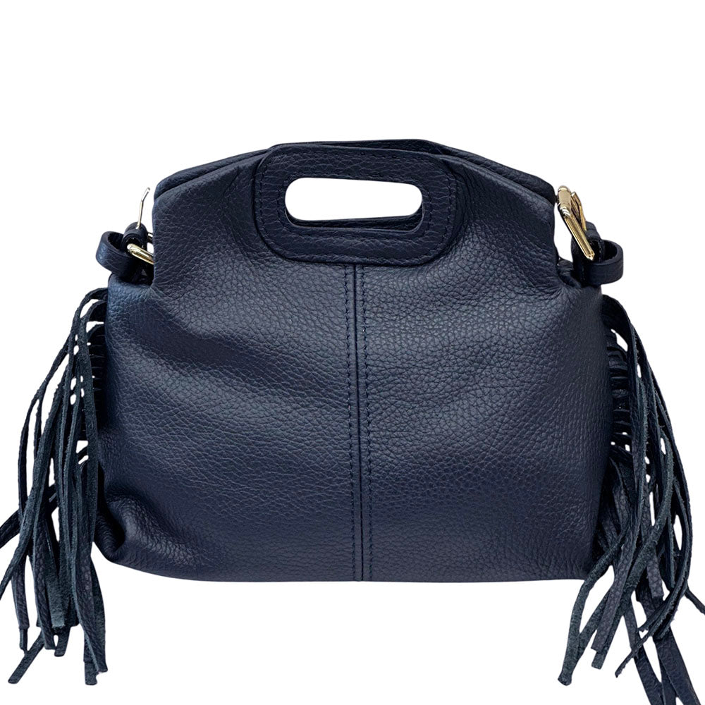 Nazareth Italian Leather Fringe Bag - Made In Italy