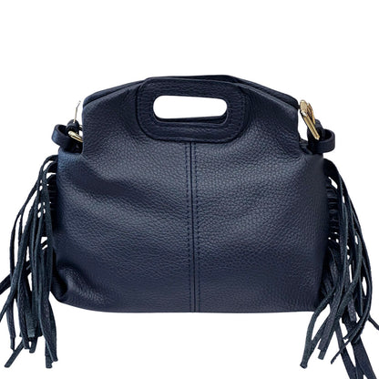 Nazareth Italian Leather Fringe Bag - Made In Italy