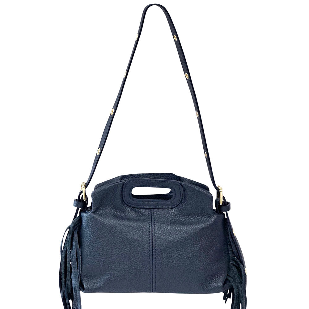 Nazareth Italian Leather Fringe Bag - Made In Italy