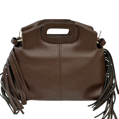Nazareth Italian Leather Fringe Bag - Made In Italy