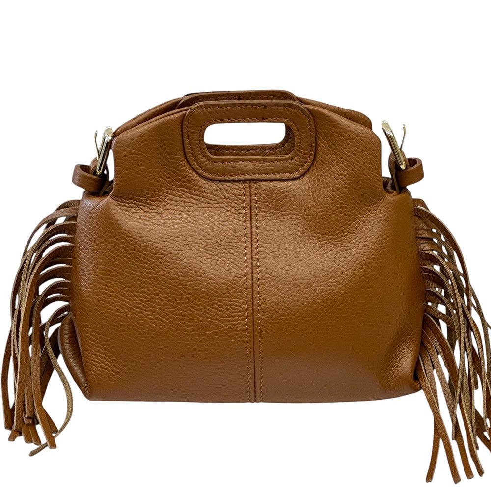 Nazareth Italian Leather Fringe Bag - Made In Italy