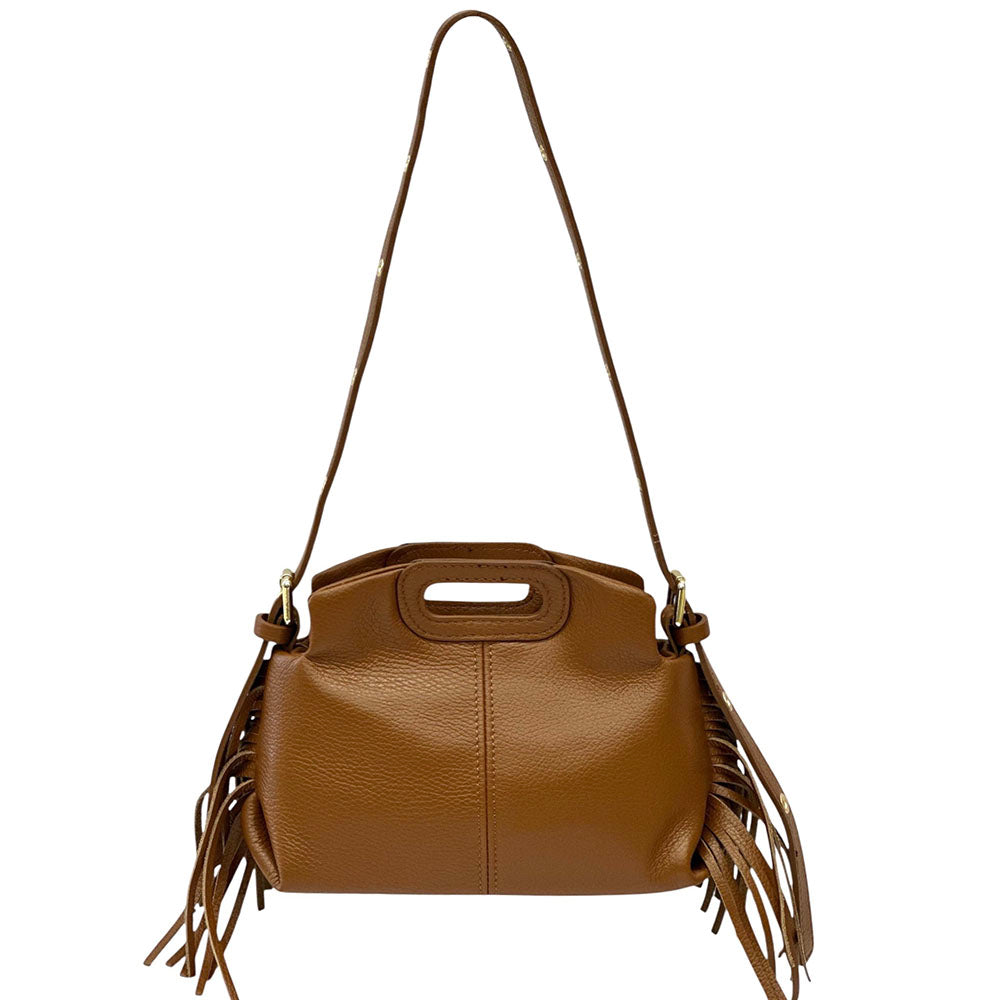 Nazareth Italian Leather Fringe Bag - Made In Italy