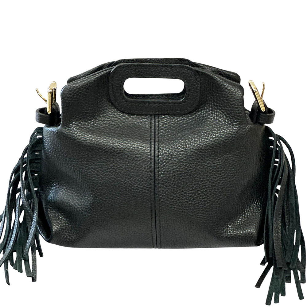 Nazareth Italian Leather Fringe Bag - Made In Italy
