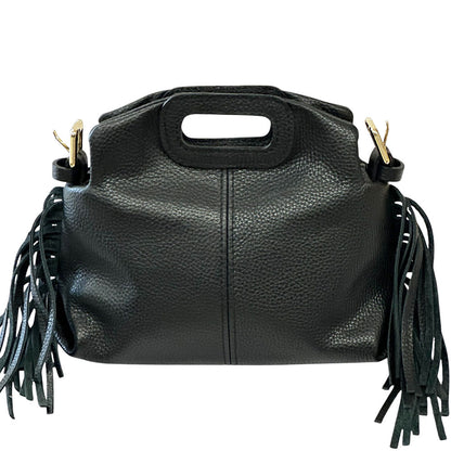 Nazareth Italian Leather Fringe Bag - Made In Italy