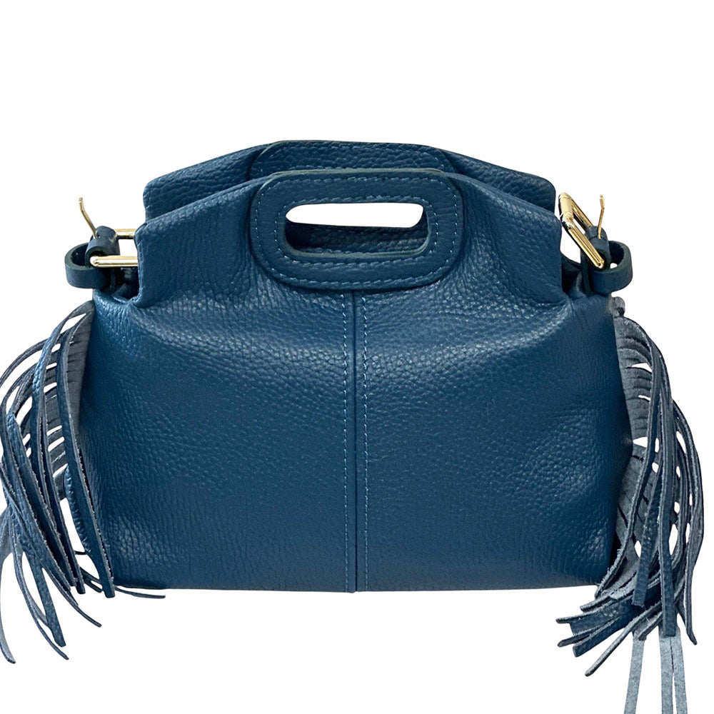 Nazareth Italian Leather Fringe Bag - Made In Italy