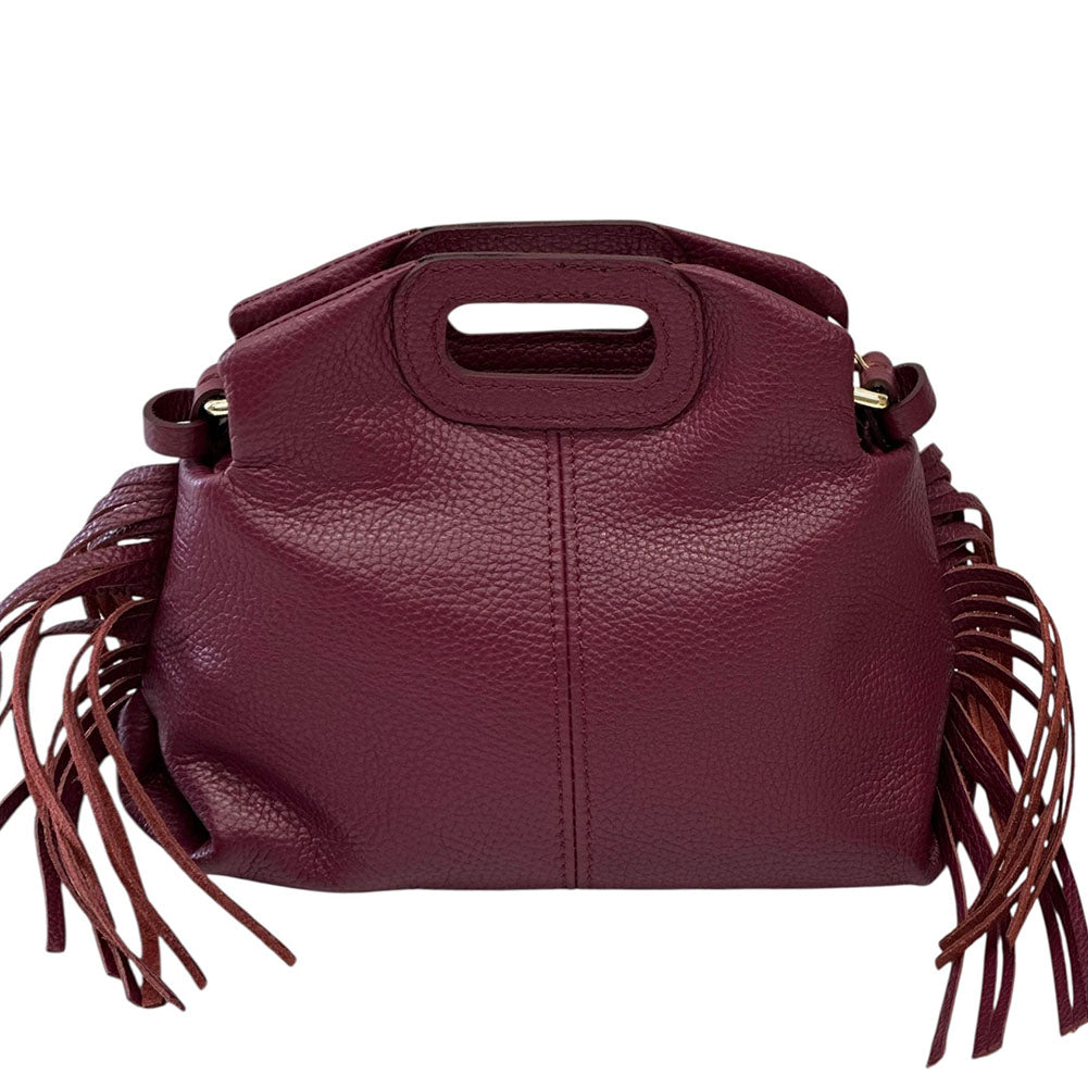 Nazareth Italian Leather Fringe Bag - Made In Italy