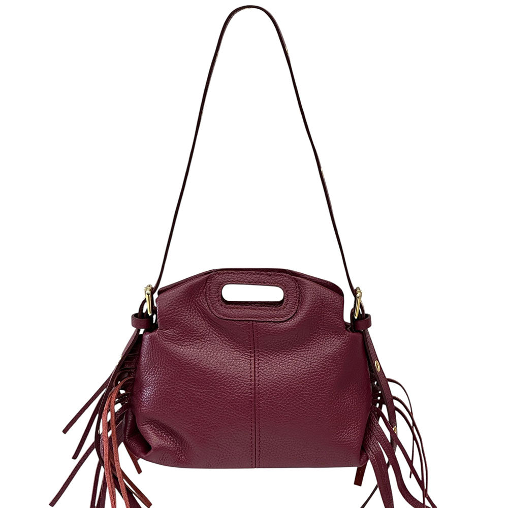 Nazareth Italian Leather Fringe Bag - Made In Italy
