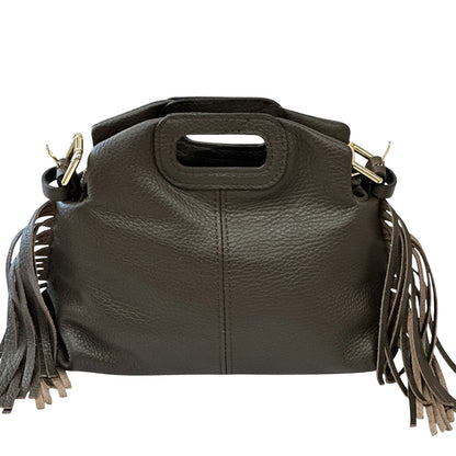 Nazareth Italian Leather Fringe Bag - Made In Italy