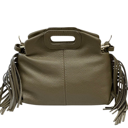 Nazareth Italian Leather Fringe Bag - Made In Italy