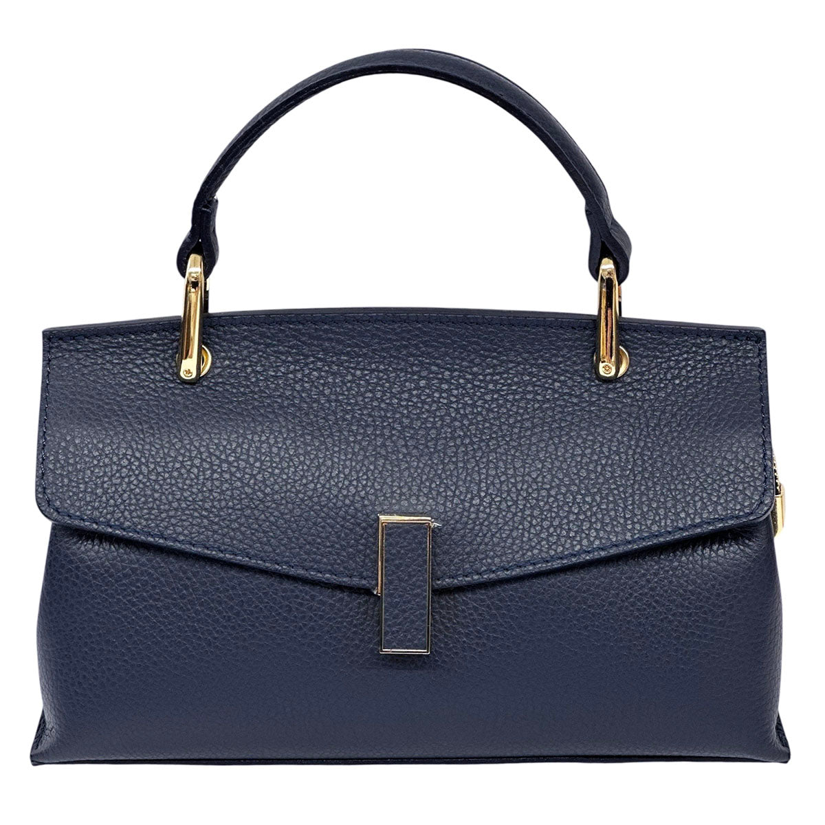 Casimira Compact Italian Leather Envelope Flap Top Handle Bag - Made In Italy