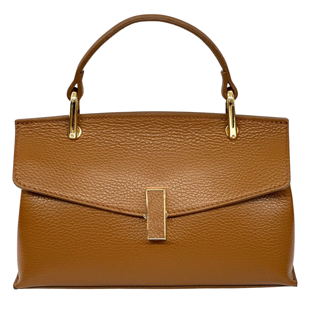 Casimira Compact Italian Leather Envelope Flap Top Handle Bag - Made In Italy