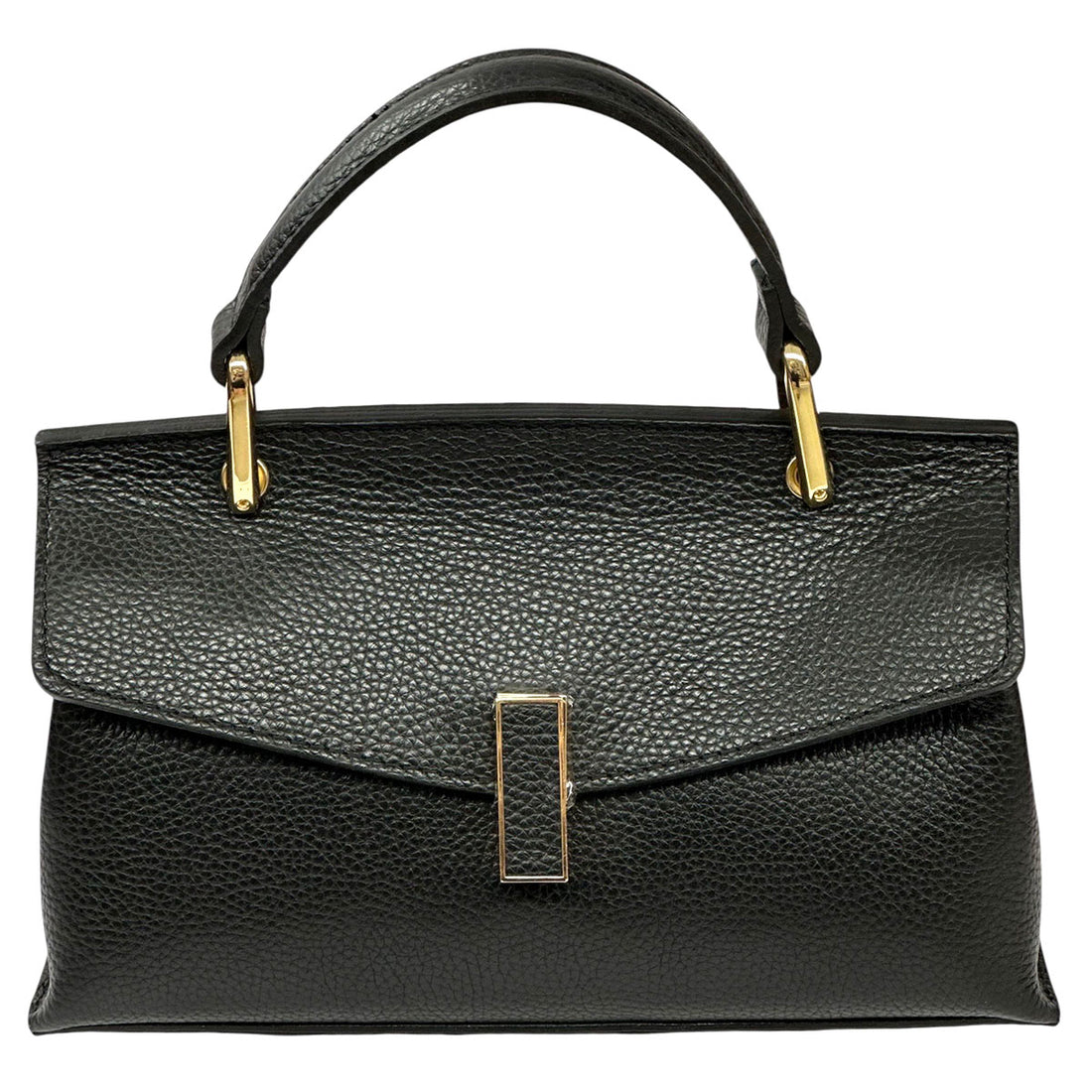 Casimira Compact Italian Leather Envelope Flap Top Handle Bag - Made In Italy