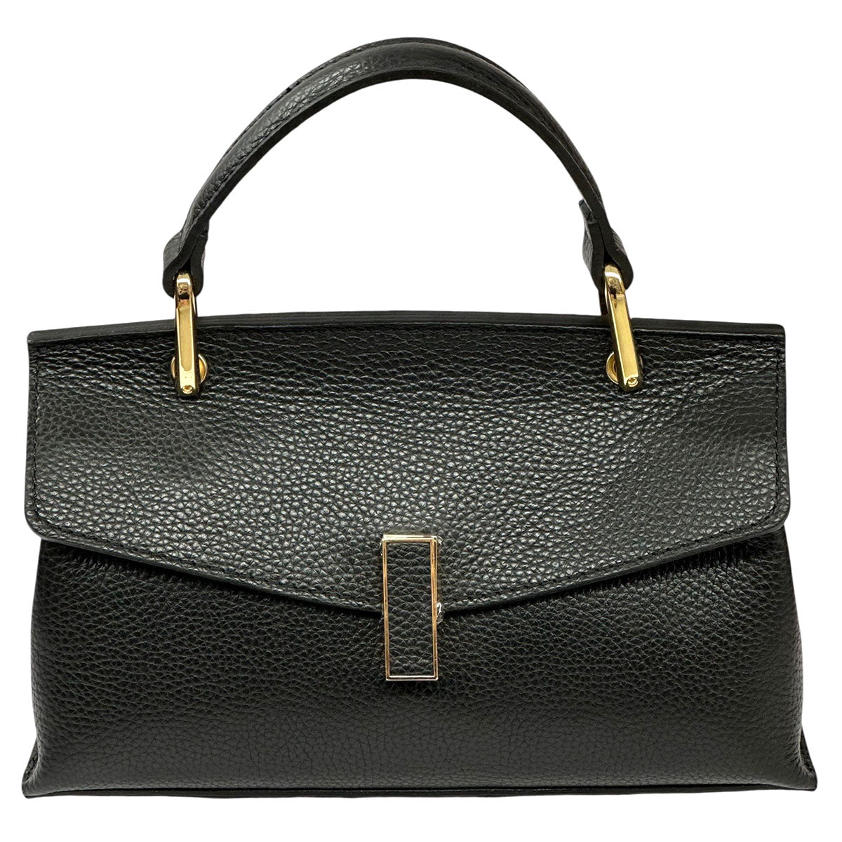 Casimira Compact Italian Leather Envelope Flap Top Handle Bag - Made In Italy