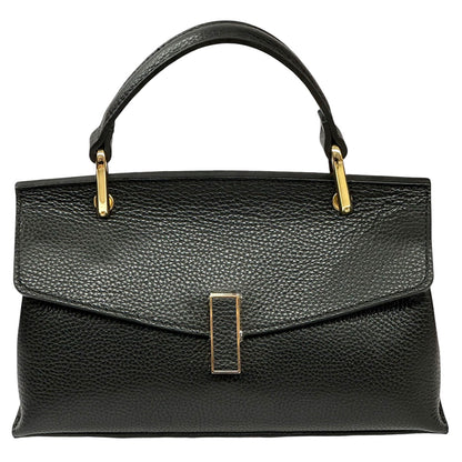 Casimira Compact Italian Leather Envelope Flap Top Handle Bag - Made In Italy