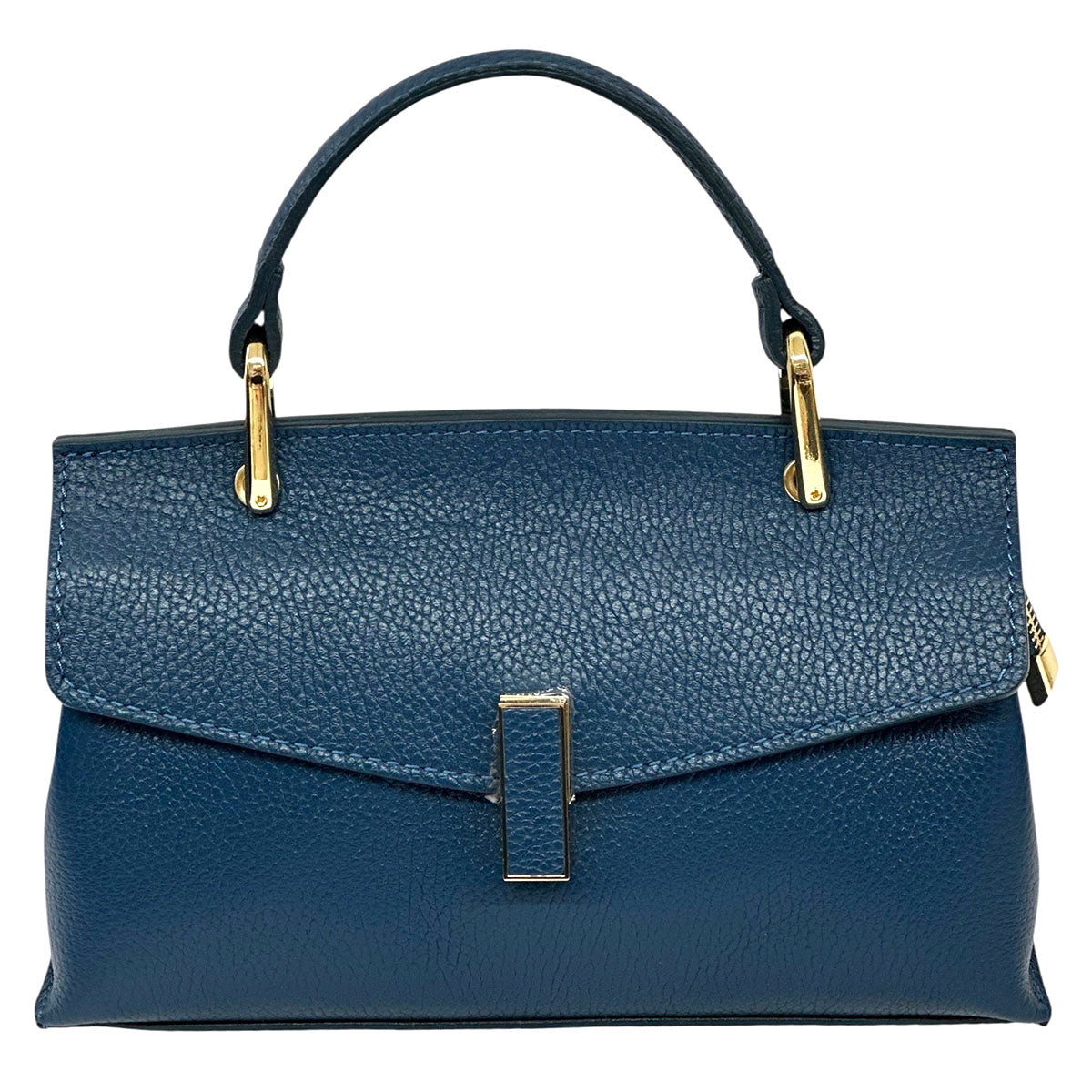 Casimira Compact Italian Leather Envelope Flap Top Handle Bag - Made In Italy