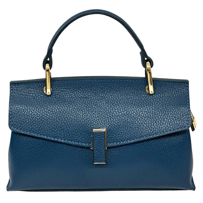 Casimira Compact Italian Leather Envelope Flap Top Handle Bag - Made In Italy