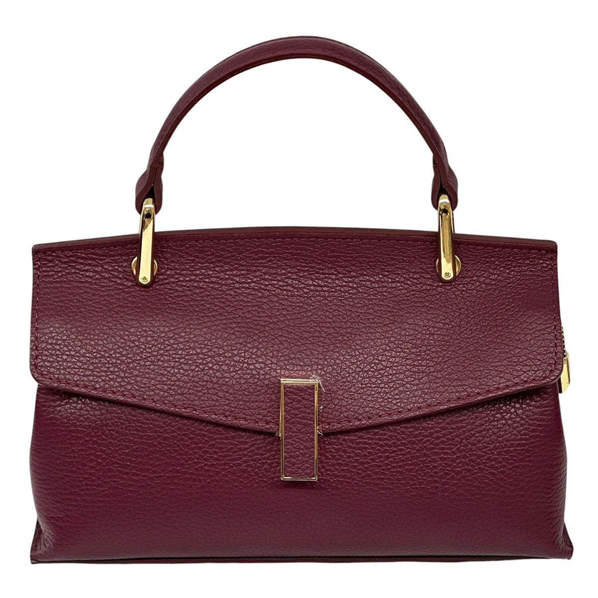 Casimira Compact Italian Leather Envelope Flap Top Handle Bag - Made In Italy