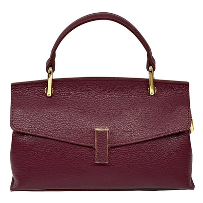 Casimira Compact Italian Leather Envelope Flap Top Handle Bag - Made In Italy