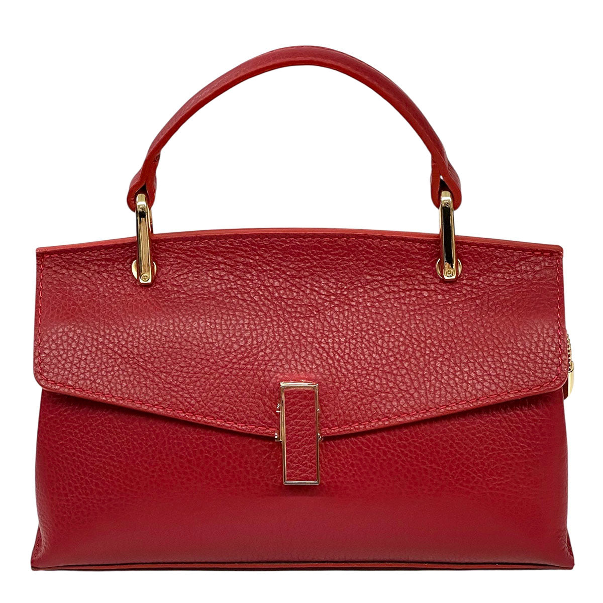 Casimira Compact Italian Leather Envelope Flap Top Handle Bag - Made In Italy