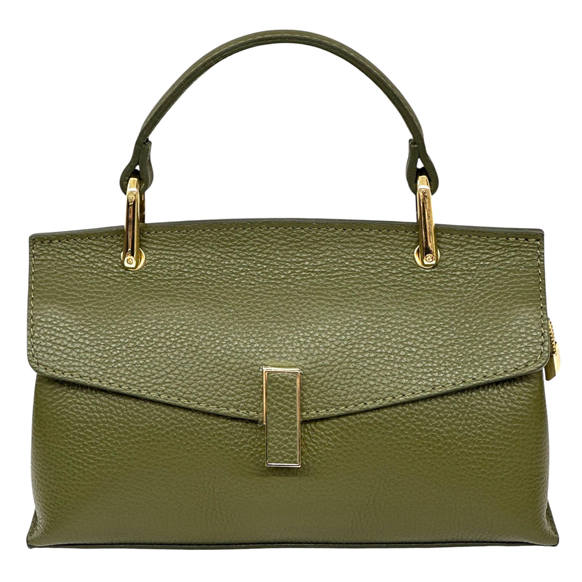 Casimira Compact Italian Leather Envelope Flap Top Handle Bag - Made In Italy